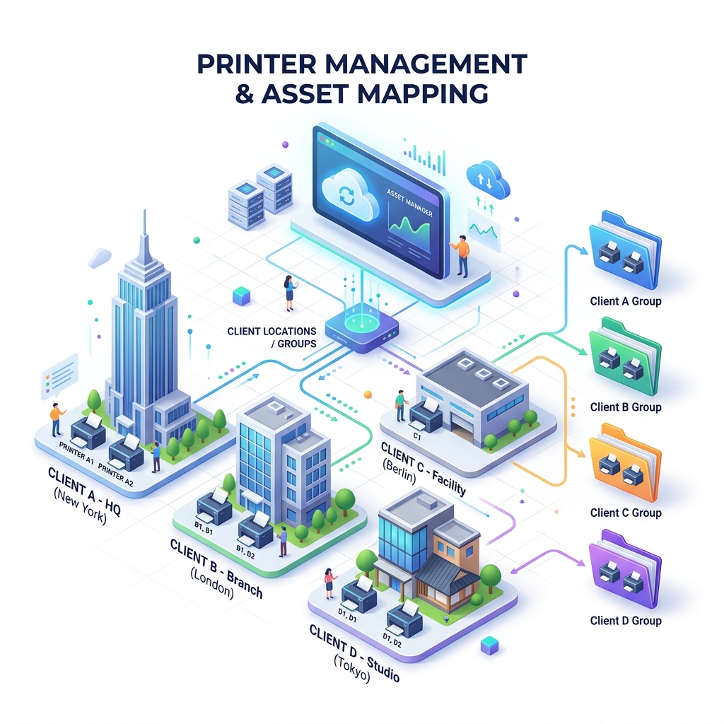 프린터 매핑과 거래처별 통합 관리